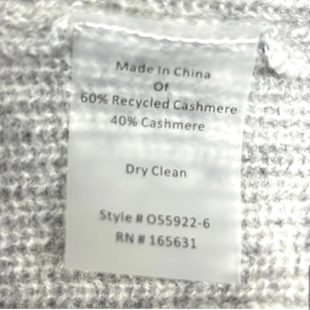 JOHNNY WAS CALME 100% Cashmere Ribbed Pullover Sweater Gray NEW Size XXL